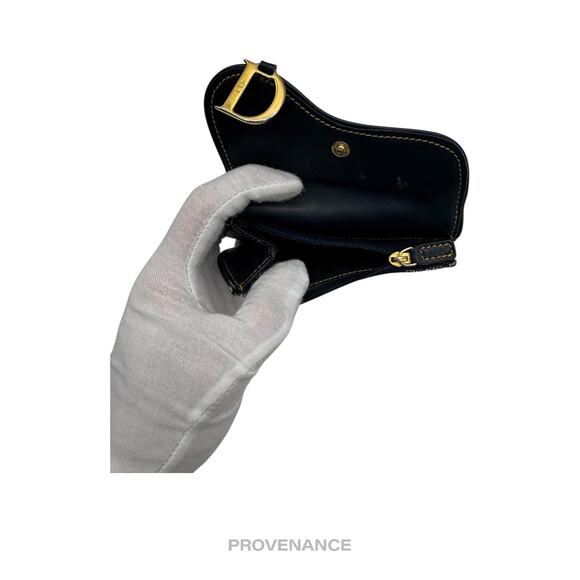 🔴 Christian Dior Saddle Wallet - Trotter Jacquard Navy - Picture 7 of 10